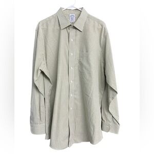 Brooks‎ Brothers Men's Green Checkered Shirt Size 17.5